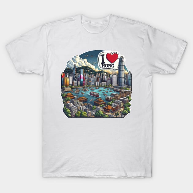I Love Hong Kong T-Shirt by BukovskyART
